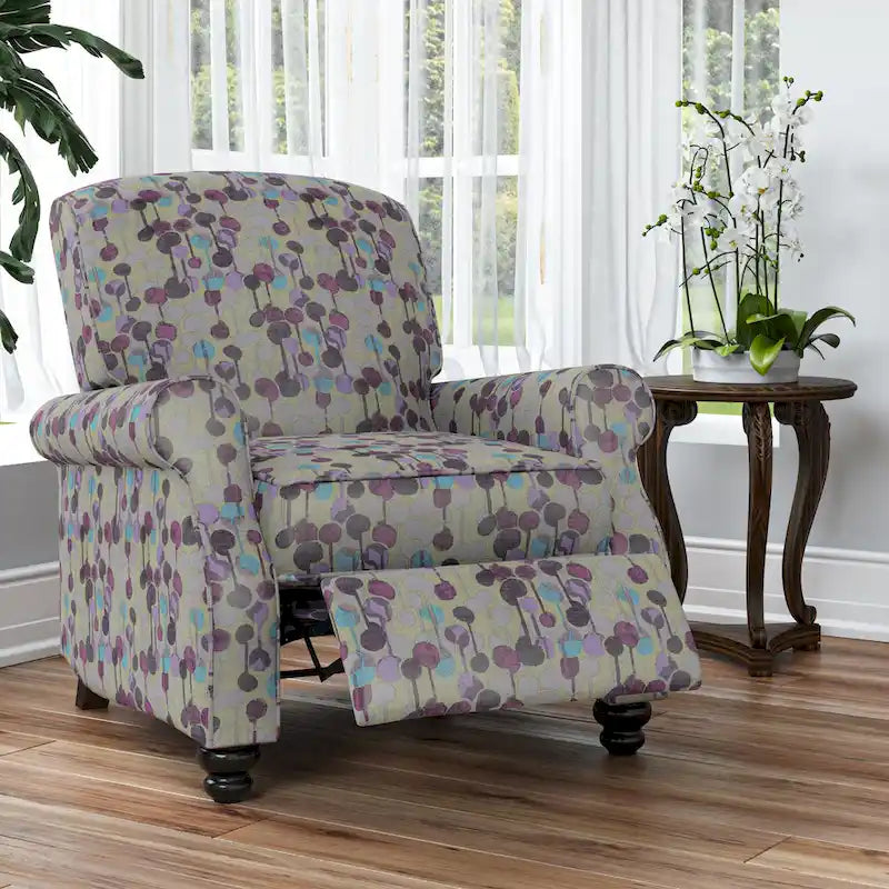 Mixed Hardwood & Foam Push-Back Recliner Chair with Pocket Coils & Tapered Legs