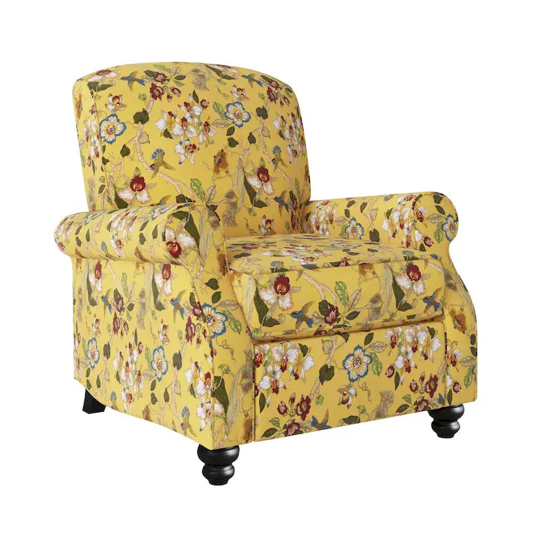 Mixed Hardwood & Foam Push-Back Recliner Chair with Pocket Coils & Tapered Legs