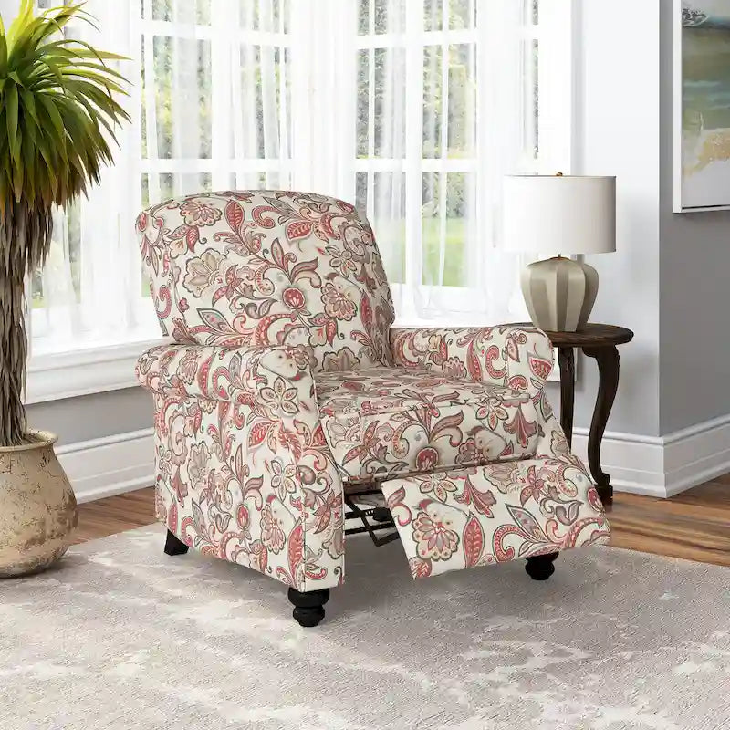 Mixed Hardwood & Foam Push-Back Recliner Chair with Pocket Coils & Tapered Legs