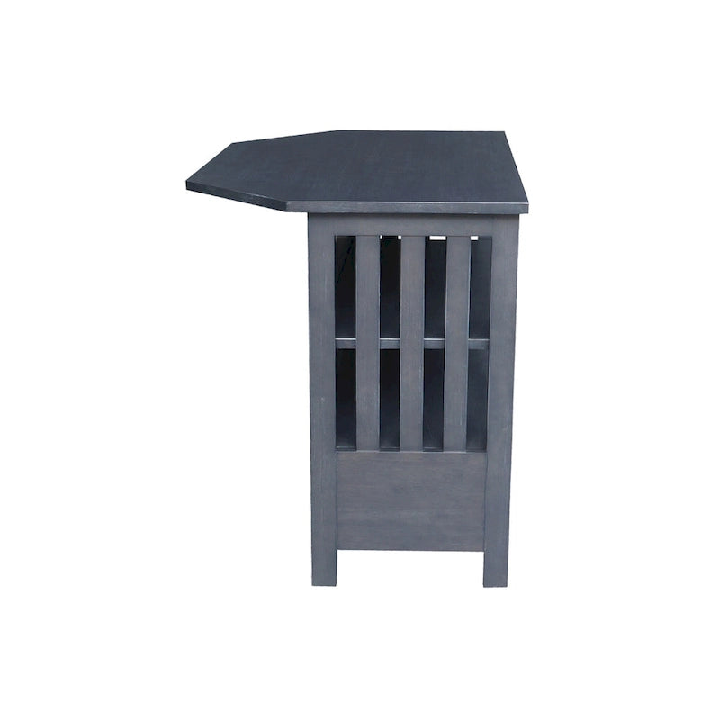 Solid Hardwood Mission Corner TV Stand with Drawer & Shelves