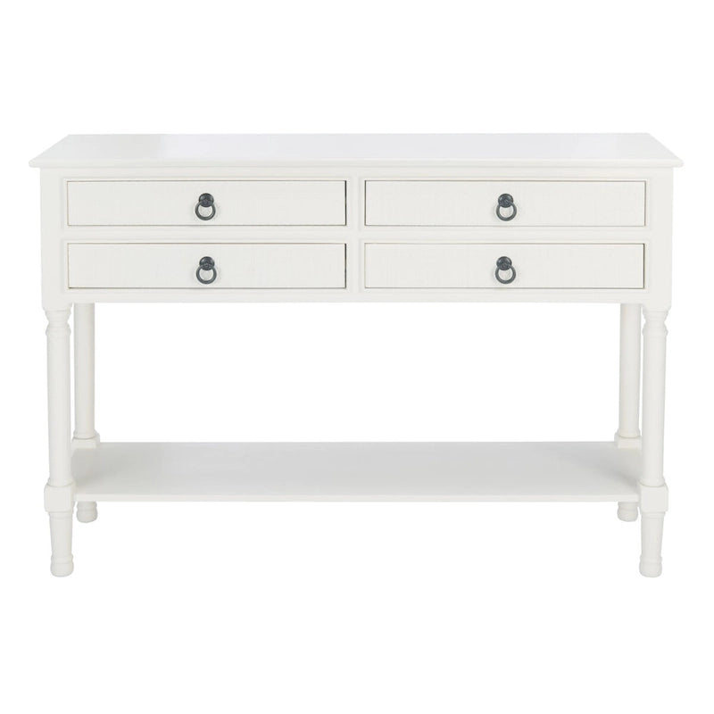 4-Drawer Wood Console Table with Carved Detail 42"