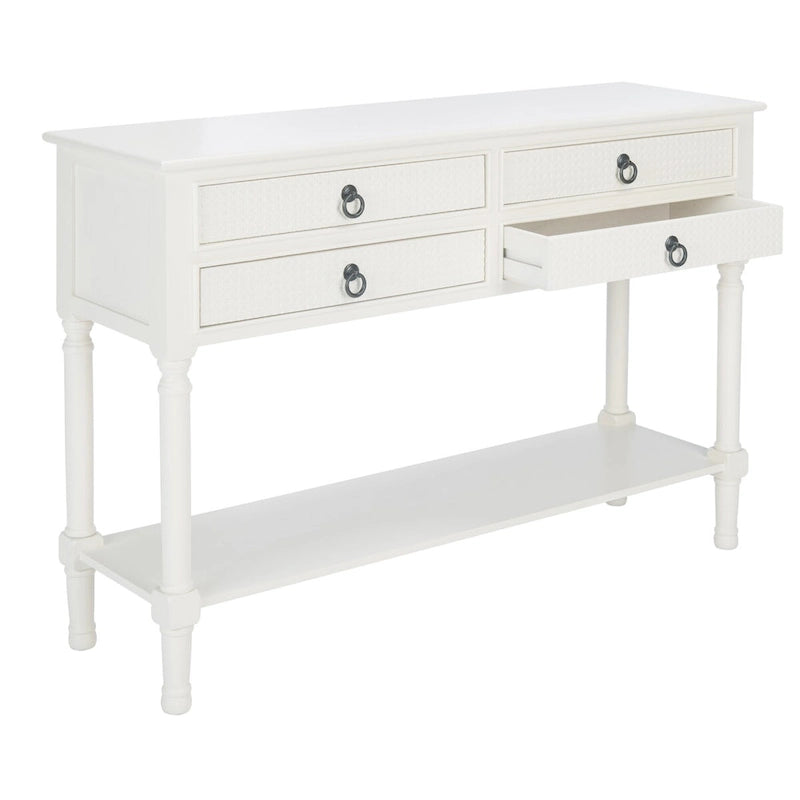 4-Drawer Wood Console Table with Carved Detail 42"