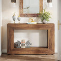 Wood-Look Particleboard Rustic Farmhouse Console Table with Open Shelf 47"