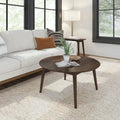 Solid Pine Wood Round Mid-Century Modern Coffee Table 36"