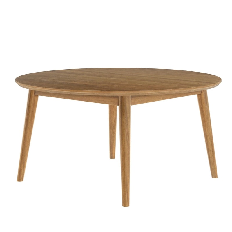Solid Pine Wood Round Mid-Century Modern Coffee Table 36"