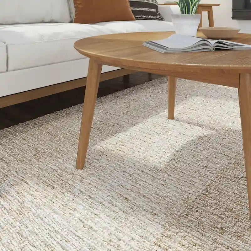 Solid Pine Wood Round Mid-Century Modern Coffee Table 36"