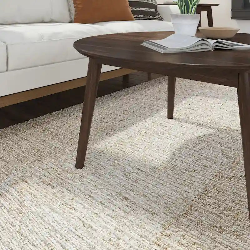 Solid Pine Wood Round Mid-Century Modern Coffee Table 36"