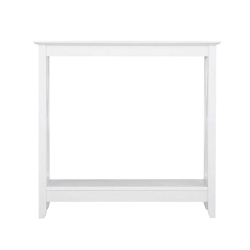 Laminate Wood-Look Modern Farmhouse Console Table with X-Cross Sides & Lower Shelf 31.5"