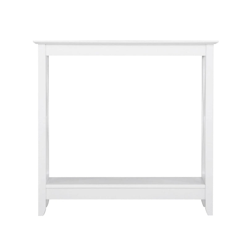 Laminate Wood-Look Modern Farmhouse Console Table with X-Cross Sides & Lower Shelf 31.5"