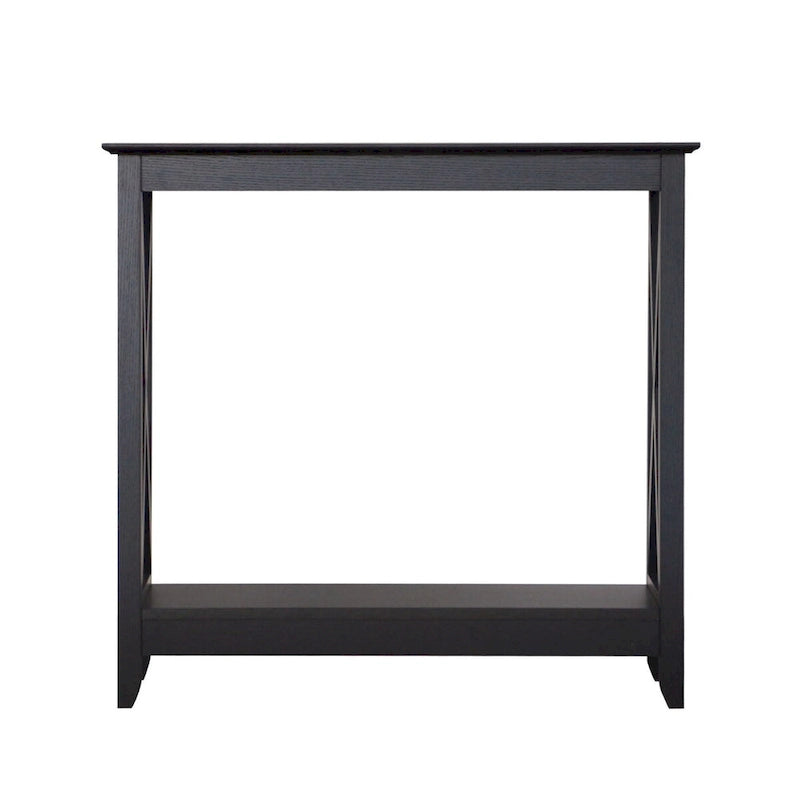 Laminate Wood-Look Modern Farmhouse Console Table with X-Cross Sides & Lower Shelf 31.5"