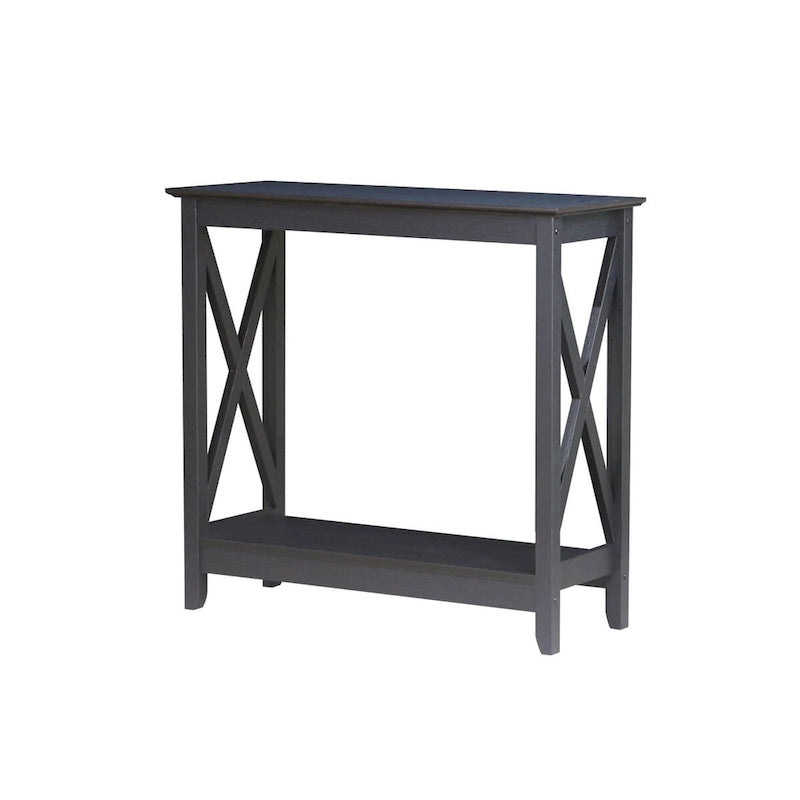 Laminate Wood-Look Modern Farmhouse Console Table with X-Cross Sides & Lower Shelf 31.5"