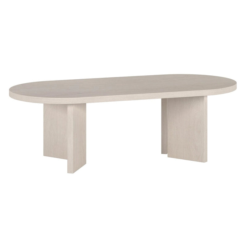Wood-Look Oval Coffee Table with Angled Legs 48"