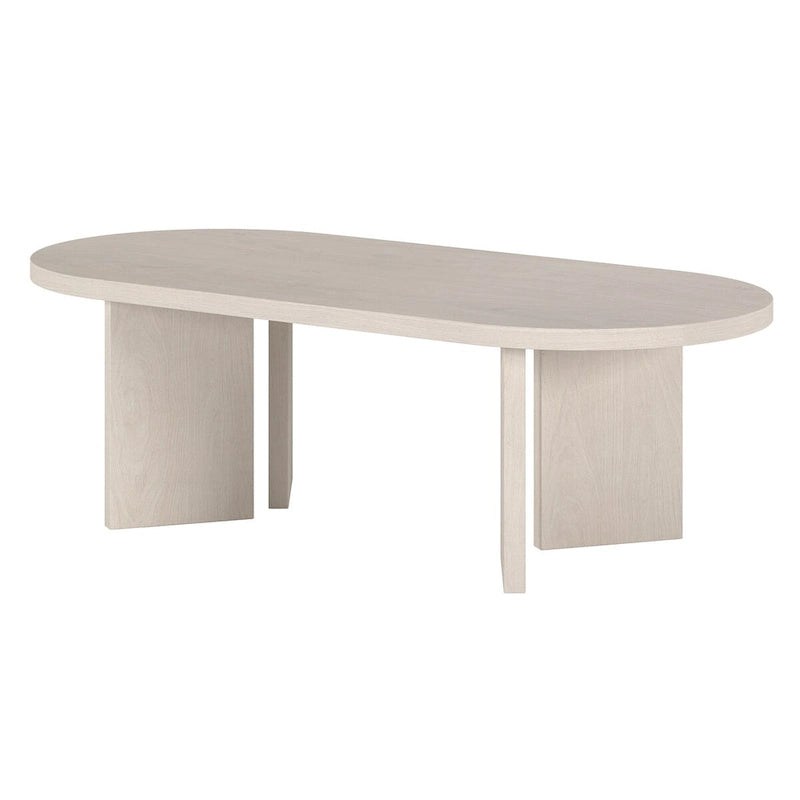 Wood-Look Oval Coffee Table with Angled Legs 48"