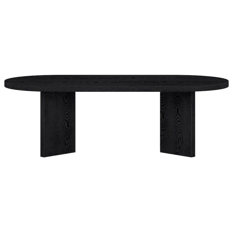 Wood-Look Oval Coffee Table with Angled Legs 48"