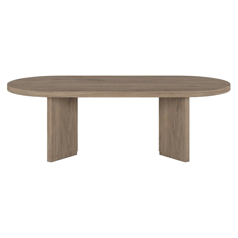 Wood-Look Oval Coffee Table with Angled Legs 48"