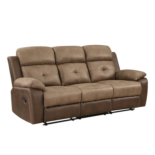 84" Microfiber Double Manual Recliner Sofa with Solid Wood Frame