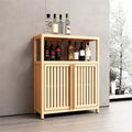 Bamboo Floor Storage Rack with Multi-Tier Shelves
