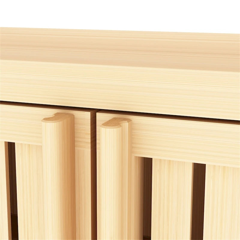 Bamboo Floor Storage Rack with Multi-Tier Shelves