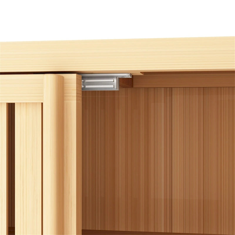 Bamboo Floor Storage Rack with Multi-Tier Shelves