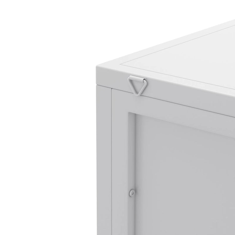 3-Tier Iron & Tempered Glass Corner Cabinet with Door