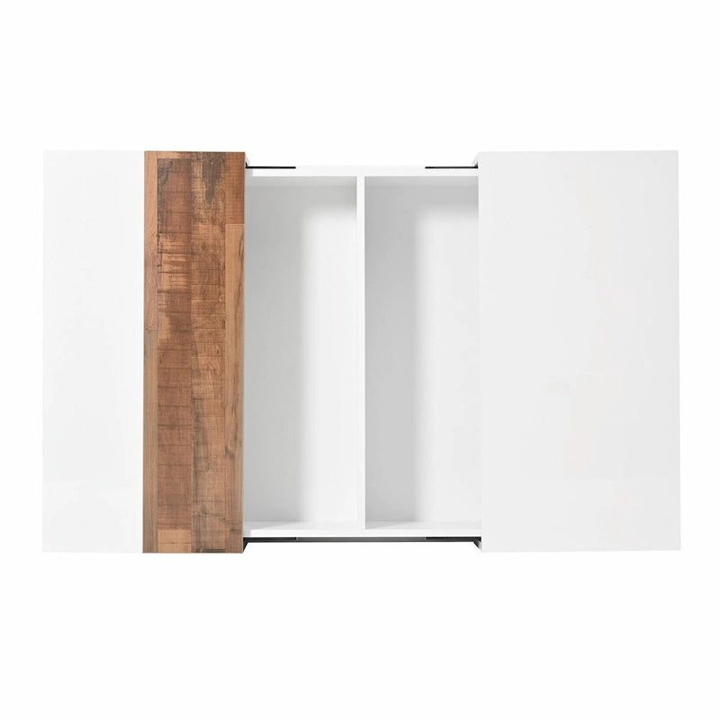 Wood Veneer Square Coffee Table with Extendable Sliding Top & Hidden Storage 31.4"