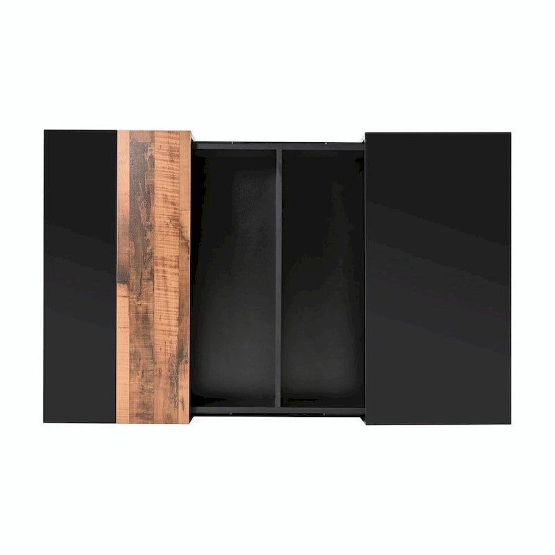 Wood Veneer Square Coffee Table with Extendable Sliding Top & Hidden Storage 31.4"
