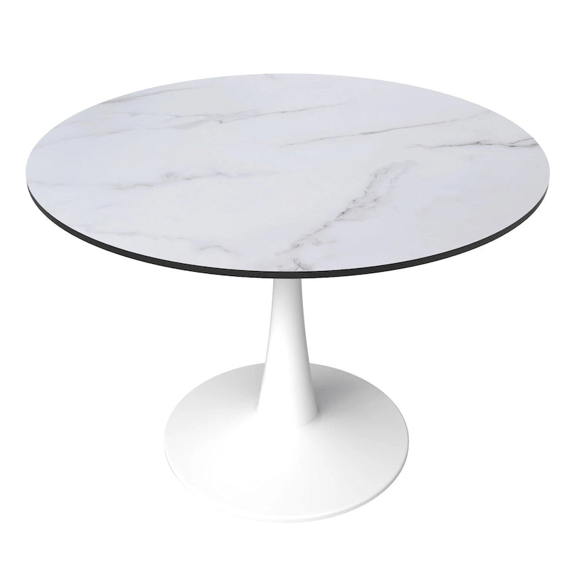 Steel Round Dining Table 40" with Pedestal Base