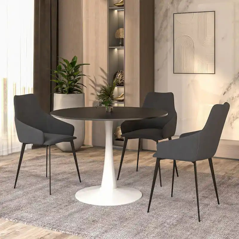 Steel Round Dining Table 40" with Pedestal Base