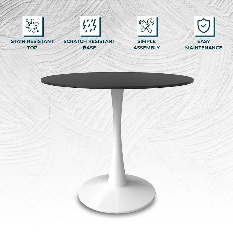 Steel Round Dining Table 40" with Pedestal Base