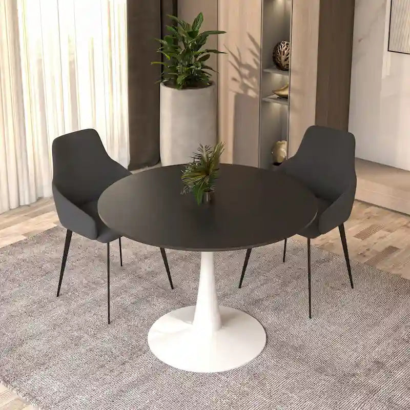 Steel Round Dining Table 40" with Pedestal Base
