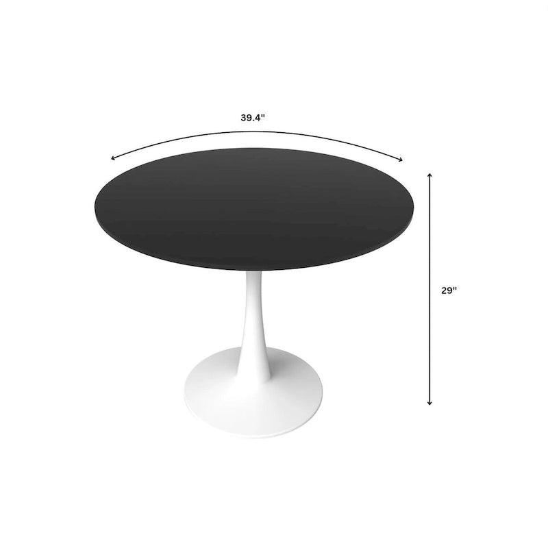 Steel Round Dining Table 40" with Pedestal Base