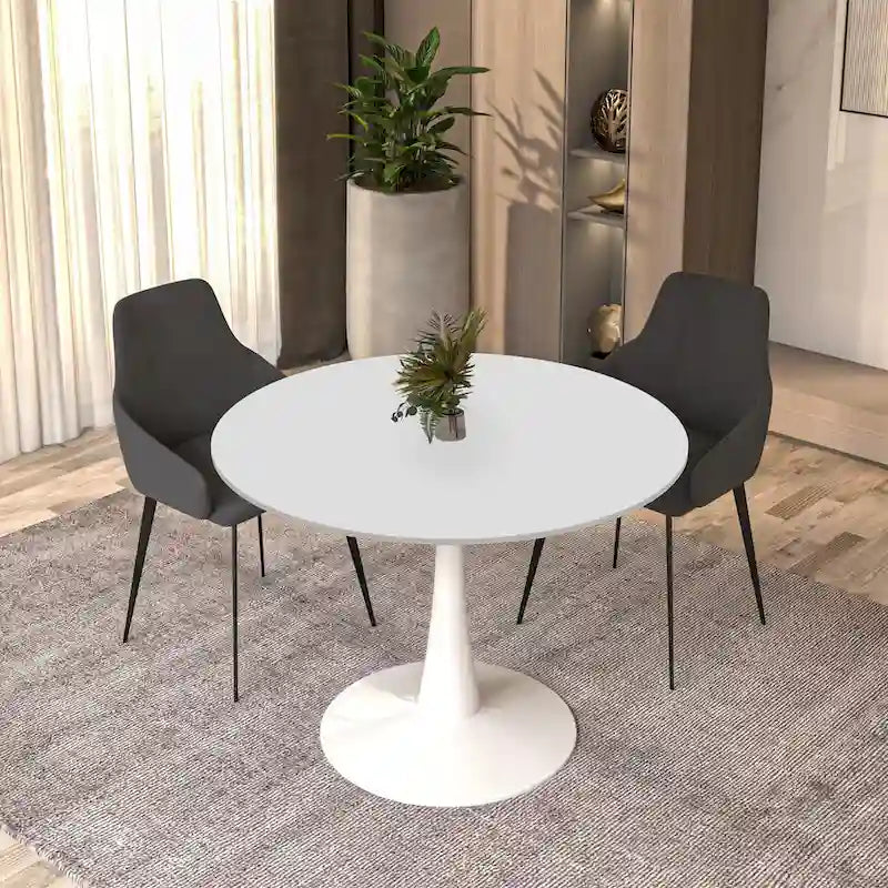Steel Round Dining Table 40" with Pedestal Base