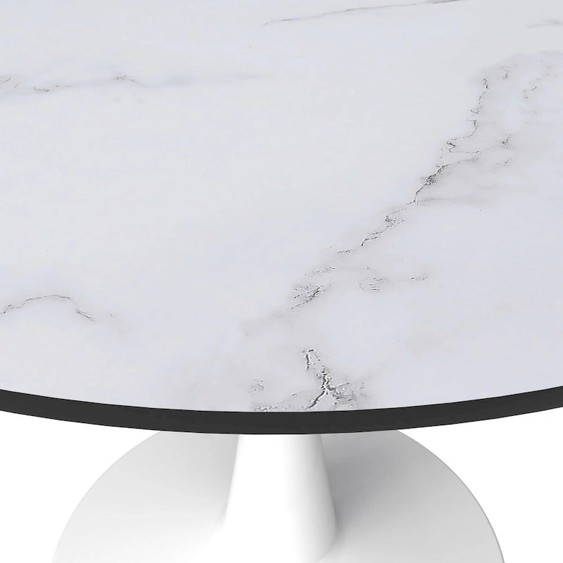 Steel Round Dining Table 40" with Pedestal Base